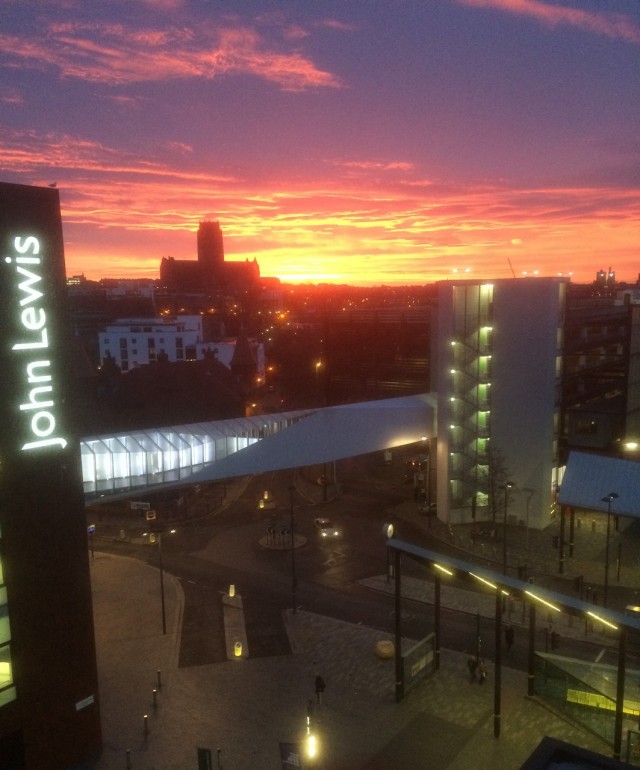 Sunrise from my hotel in Liverpool